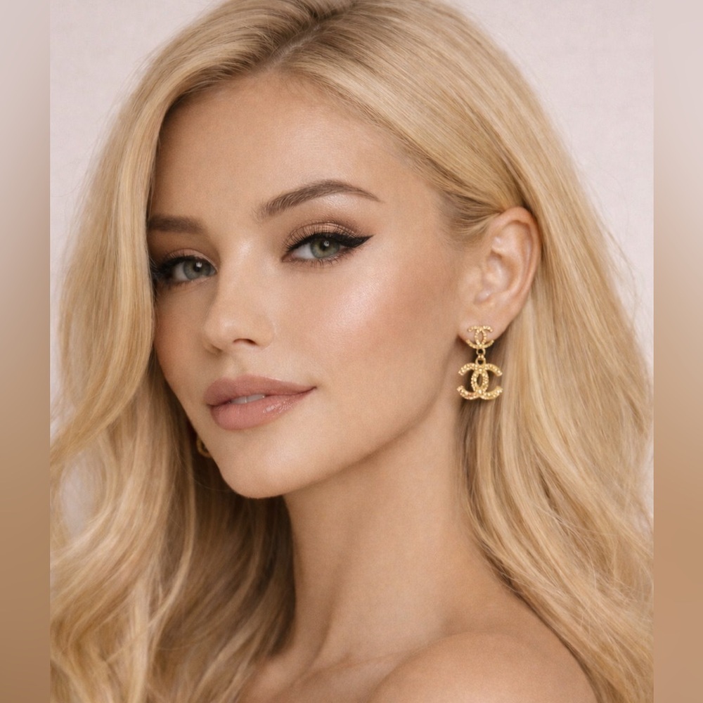 Elegant Gold Crystal Earrings